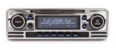 1-DIN Radio mit CD/MP3/USB/SD - Retro Chrome Finish