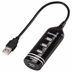 39776 USB 2.0 HUB 1:4 O.NETZ / Schwarz